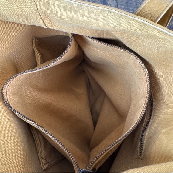 Antik Kraft Mustard Yellow Faux Leather Tote Bag Crossbody Purse Anthropologie - Picture 6 of 9